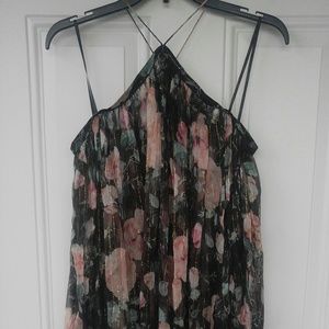 Halter cold shoulder print top